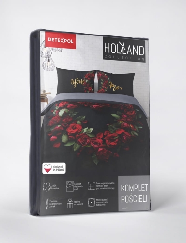 Pościel bawełniana Holland 160x200 Czerwone Róże
