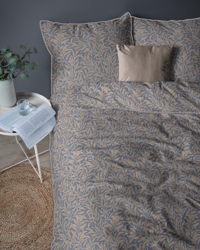 Pościel z perkalu 220x200 liście Lame Percale