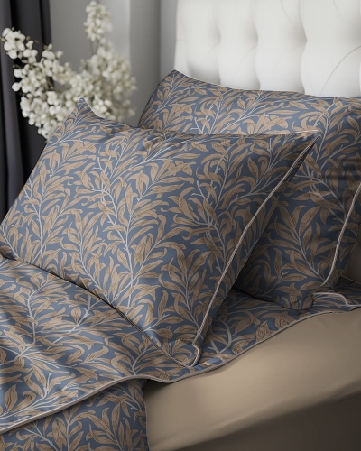 Pościel z perkalu 220x200 liście Lame Percale