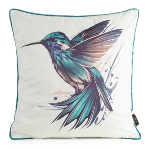 Poszewka dekoracyjna Kremowa Velvet Z Lamówką 45x45 Koliber
