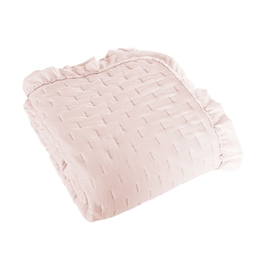 Narzuta Savona 200x220 Różowa z Falbanką