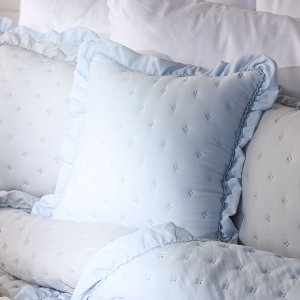 Poszewka Werona 40x40 Błękitna Baby Blue z Falbanką