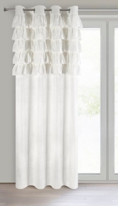 Zasłona Aura 140x250 biała falbanki przelotki 