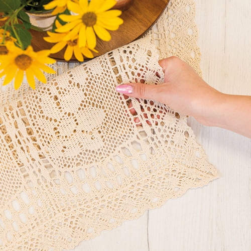 Bieżnik ażurowy beżowy 40x140 Iness 