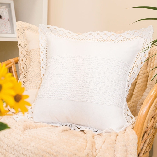 Poszewka biała ażurowa 40x40 Rachela