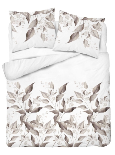 Komplet pościeli z satyny bawełnianej 220x200 w botaniczny wzór