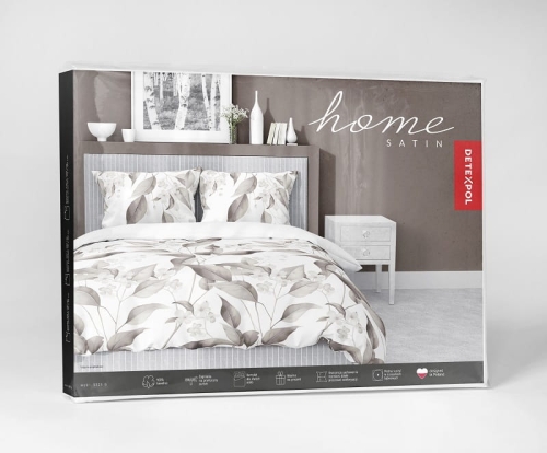 Komplet pościeli z satyny bawełnianej 220x200 w botaniczny wzór