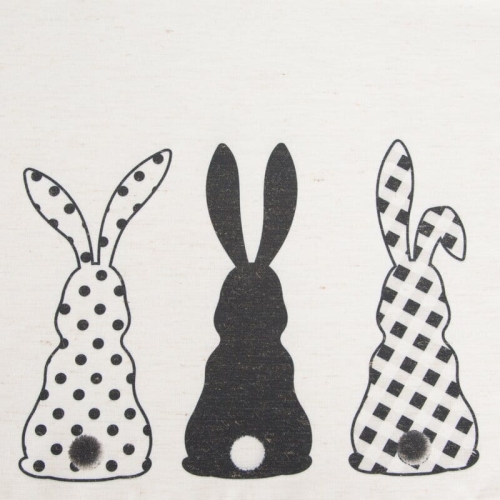 Serweta wielkanocna 85x85 Czarno Białe Zajączki