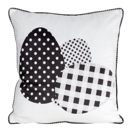 Poszewka wielkanocna 45x45 Czarno Białe Pisanki