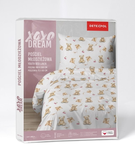 Pościel bawełniana dziecięca 160x200 Xoxo Misie i Latawce