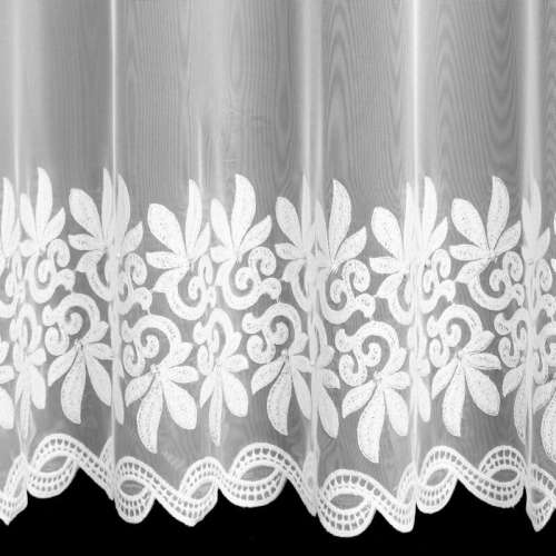 Firana gotowa Talia 250x350 biała z haftem przelotki