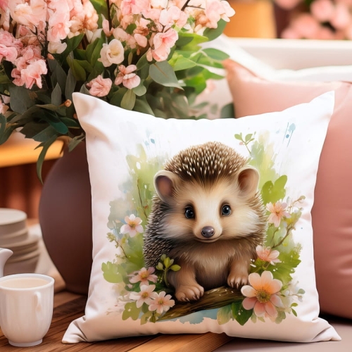 Poszewka Wiosenna 40x40 Jeżyk Velvet