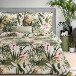 Komplet pościeli z bawełny satynowej Spring 220x200 tropikalny wzór