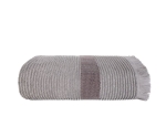 Ręcznik bawełniany frotte 30x50 Fala szary z frędzlami 