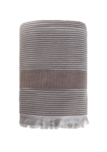 Ręcznik bawełniany frotte 50x90 Fala szary z frędzlami