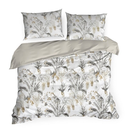 Komplet pościeli z bawełny satynowej Spring 220x200 roślinny motyw