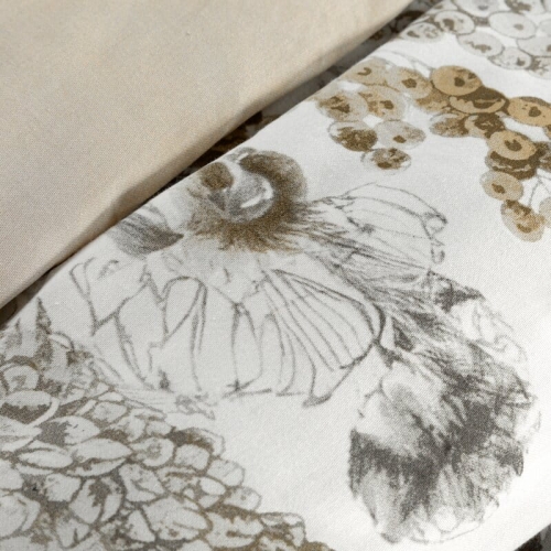 Komplet pościeli z bawełny satynowej Spring 160x200 roślinny motyw