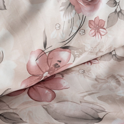 Komplet pościeli z bawełny satynowej Spring 160x200 duże różowe kwiaty