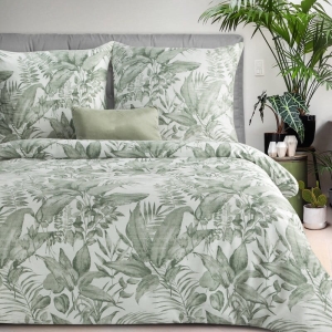 Komplet pościeli z bawełny satynowej Spring 220x200 tropikalna roślinność