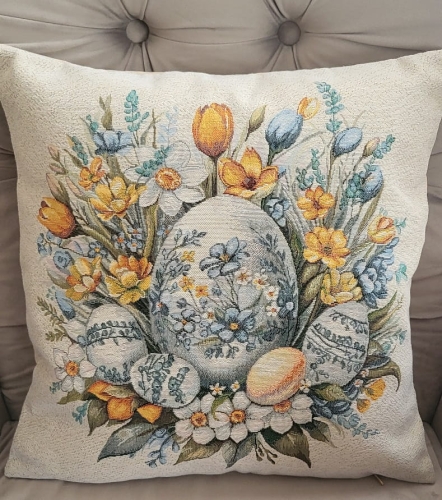 Poszewka gobelinowa wielkanocna 45x45 Pisanki