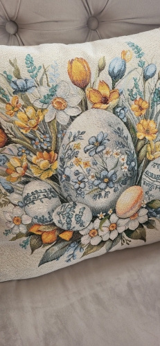 Poszewka gobelinowa wielkanocna 45x45 Pisanki