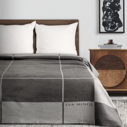 Koc Minge 220x240 Srebrno Stalowy