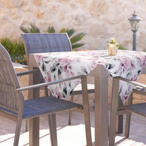 Serweta wodoodporna 85x85 do ogrodu - różowe kwiaty
