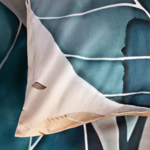 Pościel z bawełny satynowej w duże liście 140x200 Satynlove