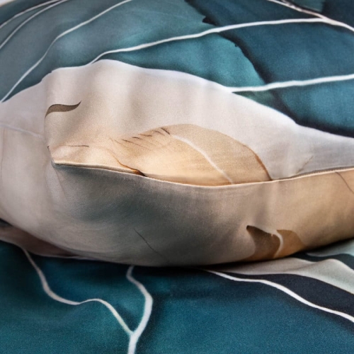 Pościel z bawełny satynowej w duże liście 160x200 Satynlove