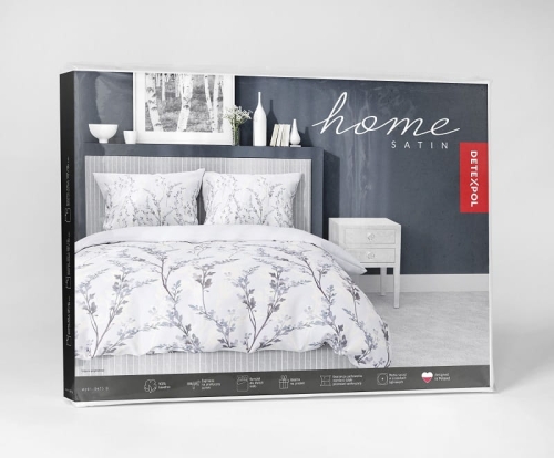 Komplet pościeli z satyny bawełnianej 160x200 w drobne gałązki Home Satin