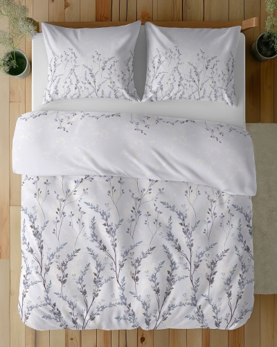 Komplet pościeli z satyny bawełnianej 220x200 w drobne gałązki Home Satin