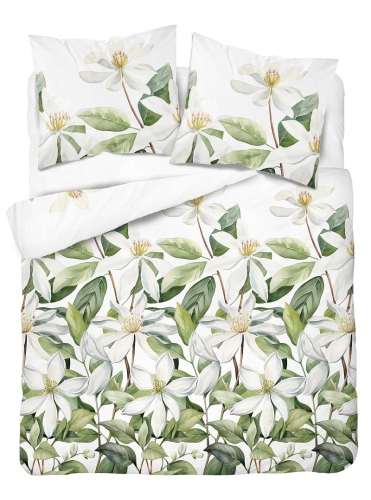 Komplet pościeli z satyny bawełnianej 160x200 w duże białe kwiaty Home Satin