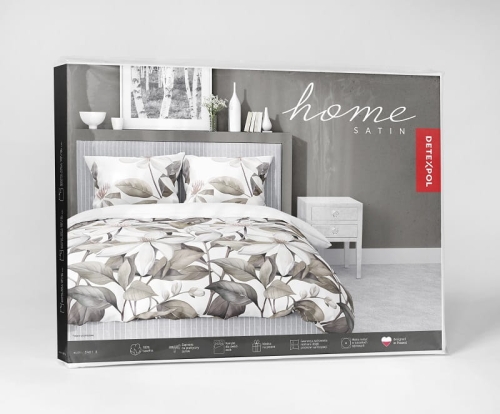 Komplet pościeli z satyny bawełnianej 220x200 w duże kremowe kwiaty Home Satin