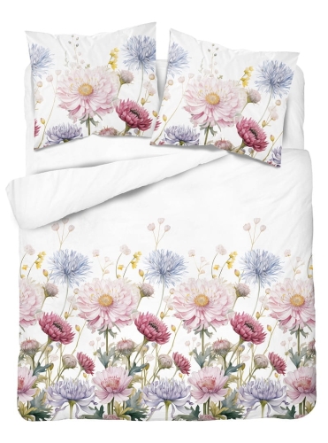 Komplet pościeli z satyny bawełnianej 220x200 w wielobarwne kwiaty Home Satin 
