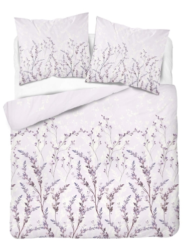 Komplet pościeli z satyny bawełnianej różowej 220x200 w drobne gałązki Home Satin