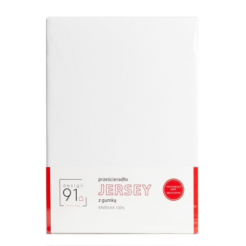 Prześcieradło D91 220x240 jersey z gumką w kolorze białym