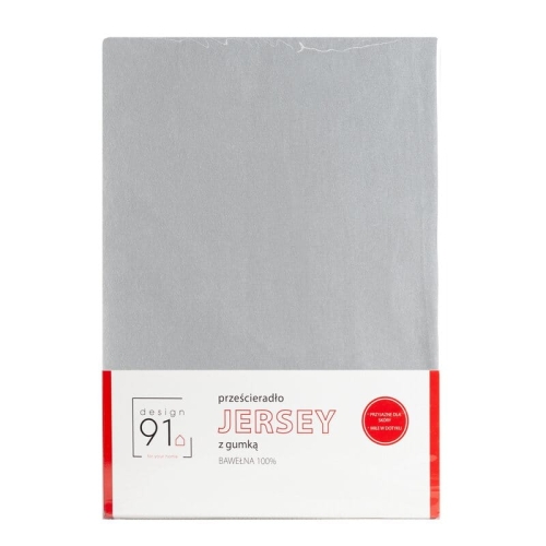 Prześcieradło D91 220x240 jersey z gumką w kolorze srebrnym