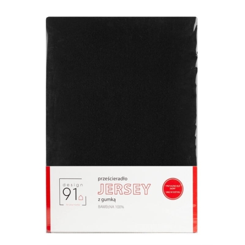 Prześcieradło D91 220x240 jersey z gumką w kolorze czarnym