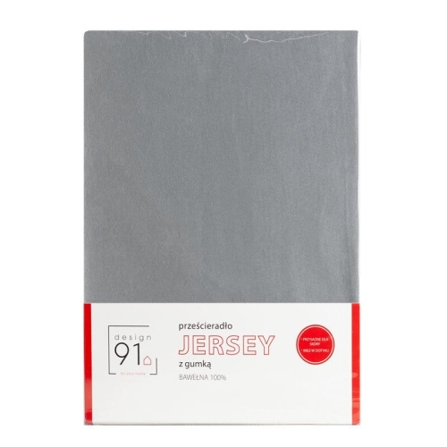 Prześcieradło D91 220x240 jersey z gumką w kolorze stalowym
