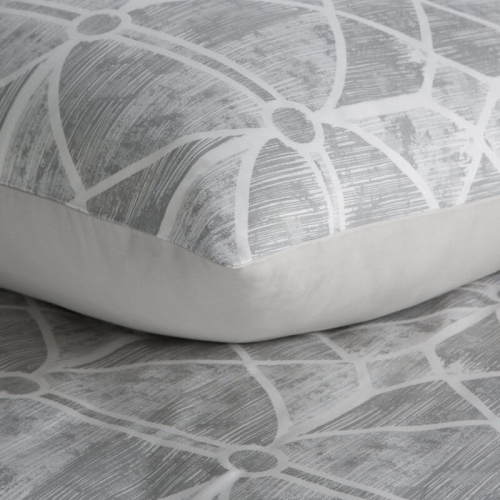 Komplet pościeli z bawełny satynowej Spring 220x200 szary geometryczny wzór