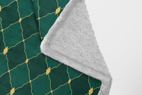 Koc zielony 150x200 Romby