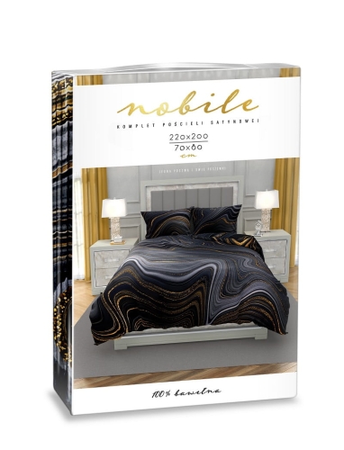 Pościel satyna bawełniana Nobile 220x200 Marmur