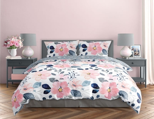 Pościel bawełna satynowa Milagro 220x200 Romantyczne Kwiaty