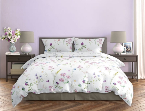 Pościel bawełna satynowa Milagro 220x200 Wiosenna Łąka