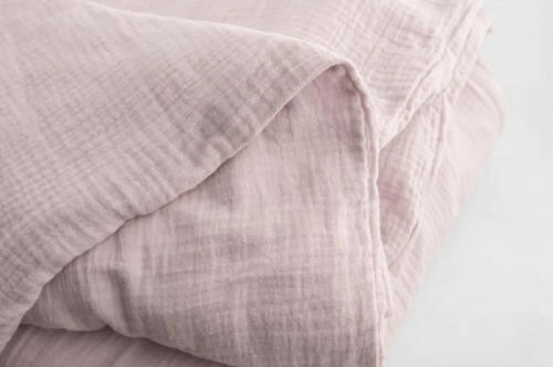 Komplet pościeli muślinowej 160x200 pudrowo różowej