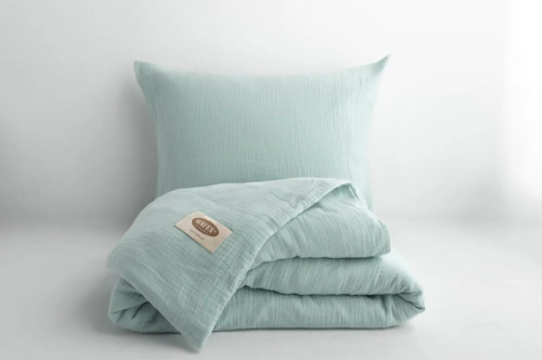 Komplet pościeli muślinowej 160x200 miętowej