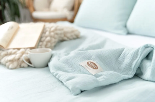 Komplet pościeli muślinowej 220x200 miętowej