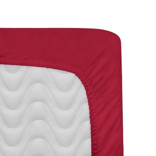 Prześcieradło 160x200 satynowe z gumką w kolorze koralowym