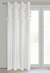 Zasłona Sami 140x250 biała falbanki przelotki