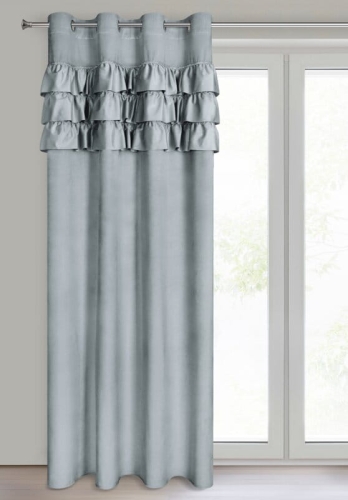 Zasłona Sami 140x250 srebrna falbanki przelotki